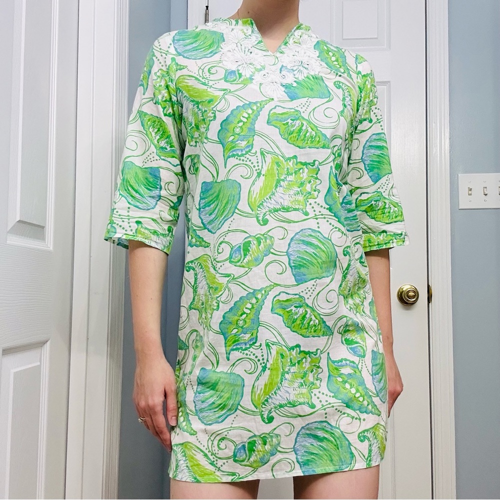 Lilly Pulitzer Leafy Green and White Kids Dress